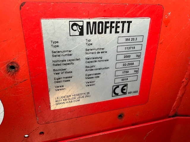 2008 moffett m4 20.3 op vrachtwagen gemonteerde vorkheftruck - afbeelding 11 van  13