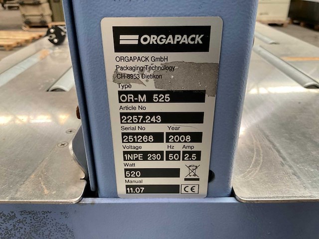 2008 orgapack or-m 525 omsnoeringsmachine - afbeelding 6 van  7