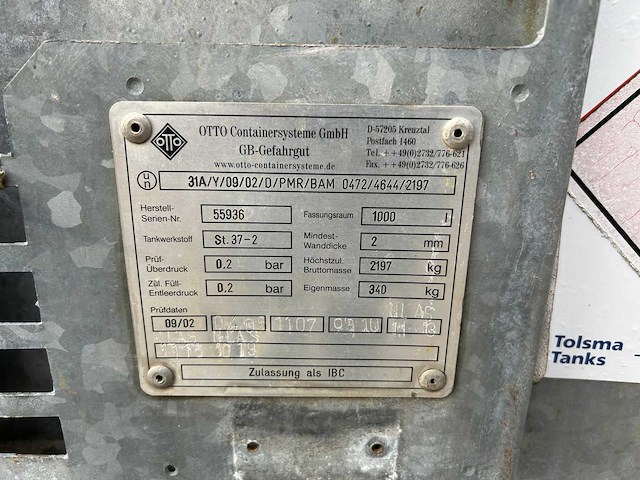 2008 otto dieseltank 1000l. - afbeelding 4 van  11