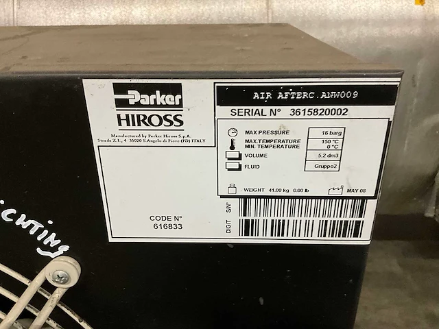 2008 parker hiross anw009 perslucht koeler - afbeelding 9 van  9