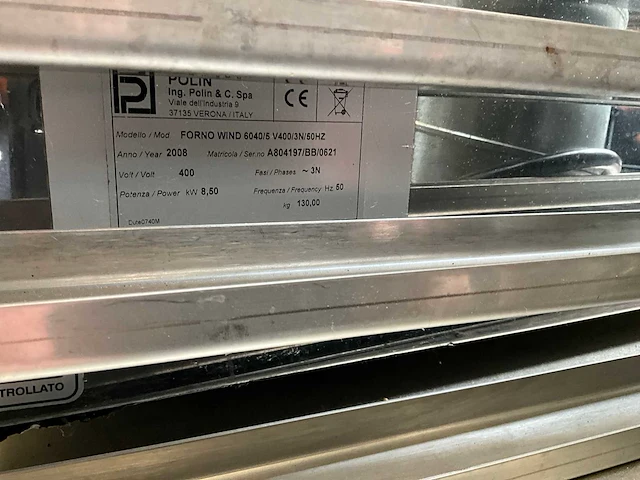 2008 polin forno wind 6040/5 broodoven - afbeelding 2 van  10