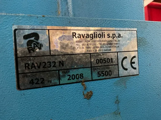2008 ravaglioli rav232n set hefkolommen - afbeelding 7 van  8
