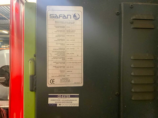 2008 safan h-brake 240-4100 ts1 cnc hydraulische kantbank - afbeelding 5 van  37
