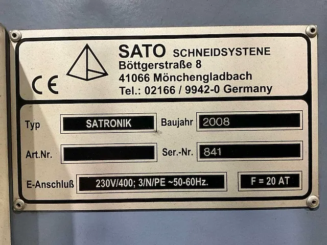 2008 sato satronik ls-2500 plasmasnijmachine - afbeelding 16 van  27