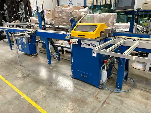 2008 schüco pgz+ glaslatprofiel afkortcirkelzaagmachine - afbeelding 5 van  32