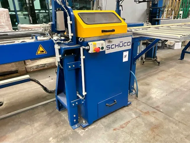 2008 schüco pgz+ glaslatprofiel afkortcirkelzaagmachine - afbeelding 7 van  32