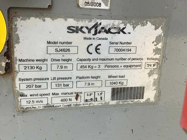2008 skyjack sj iii 4626 hoogwerker - afbeelding 12 van  20