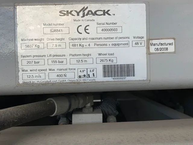 2008 skyjack sj8841 hoogwerker - afbeelding 11 van  14