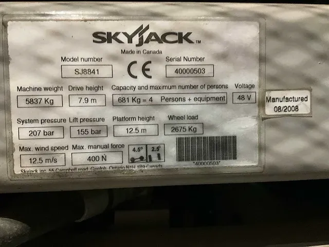 2008 skyjack sj8841 hoogwerker - afbeelding 11 van  19