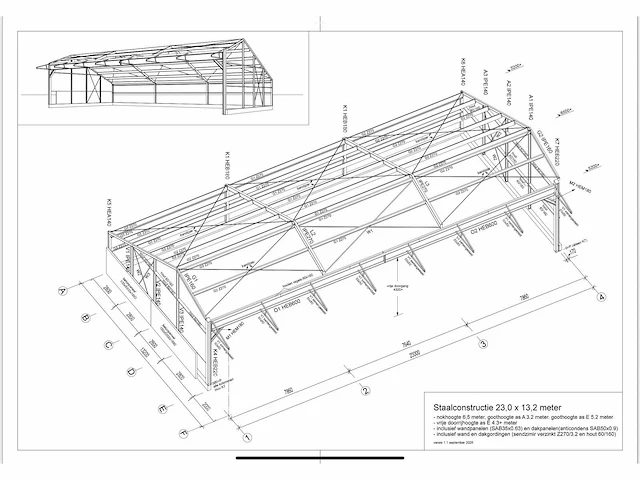 2008 staalconstructie hal circa 282m2 - afbeelding 7 van  8