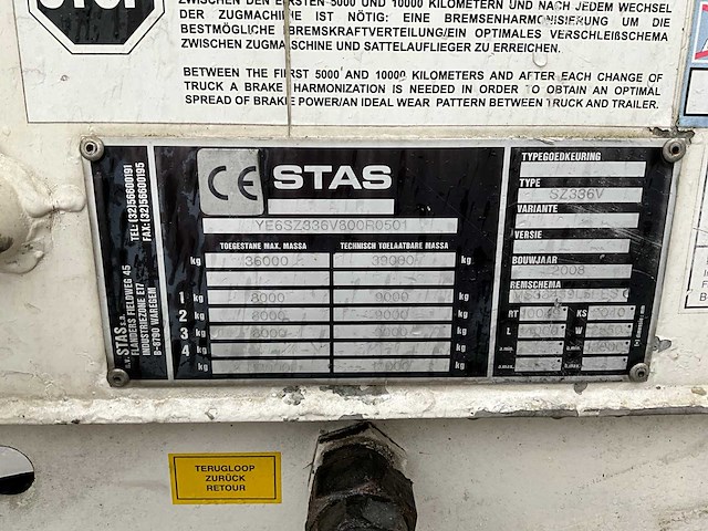 2008 stas sz336v stas aanhanger walkingfloor - afbeelding 27 van  33