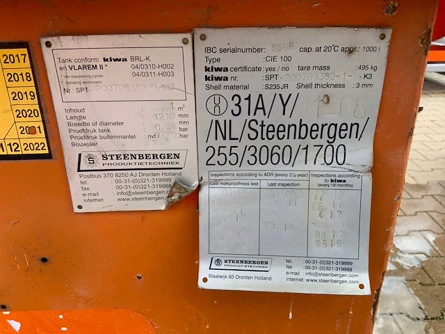 2008 steenbergen cie100 brandstof opslagtank - afbeelding 5 van  7