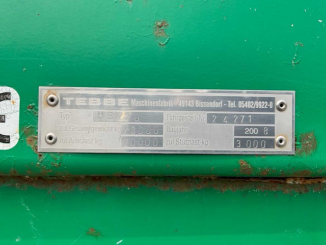 2008 tebbe hs220 compoststrooier - afbeelding 35 van  40