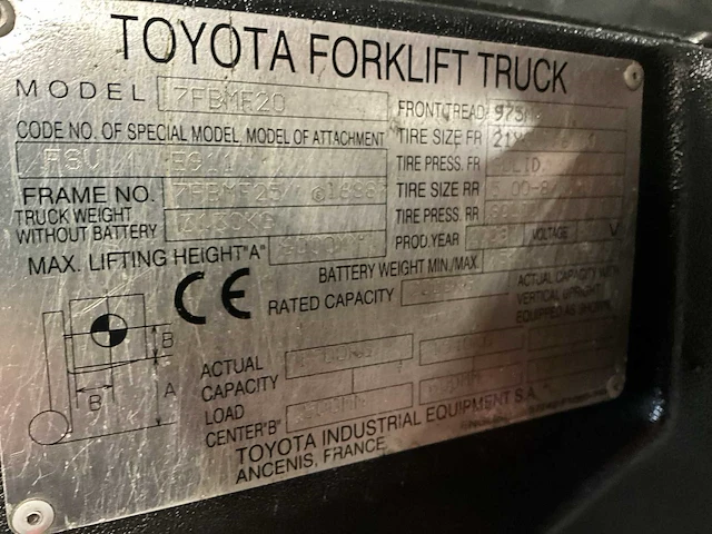 2008 toyota 7fbmf20 vorkheftruck - afbeelding 10 van  19