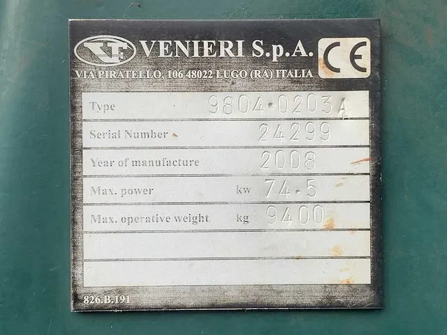 2008 venieri 9804.0203a shovel - afbeelding 32 van  38