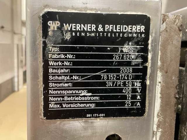 2008 werner & pfleiderer tewimat tws 8 deegverdeelmachine (combi a) - afbeelding 10 van  18