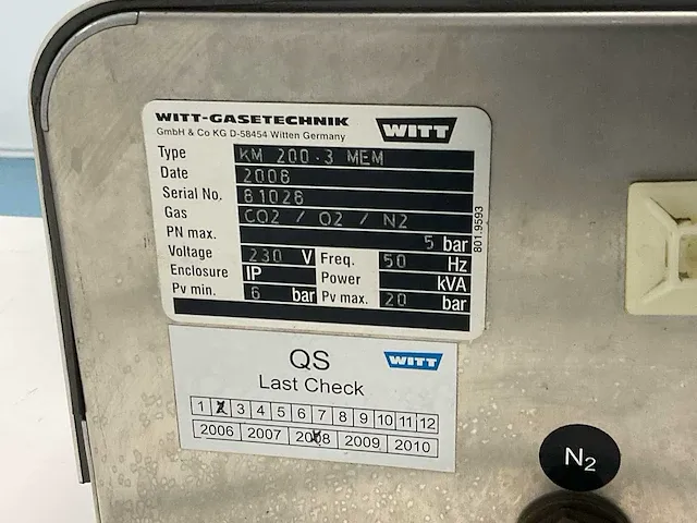 2008 witt gastechnik km 200.3 mem gasmenger - afbeelding 6 van  6
