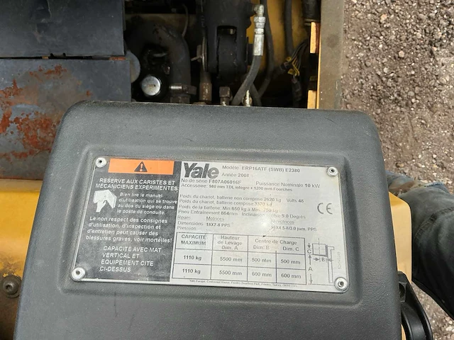 2008 yale erp16atf vorkheftruck - afbeelding 5 van  11