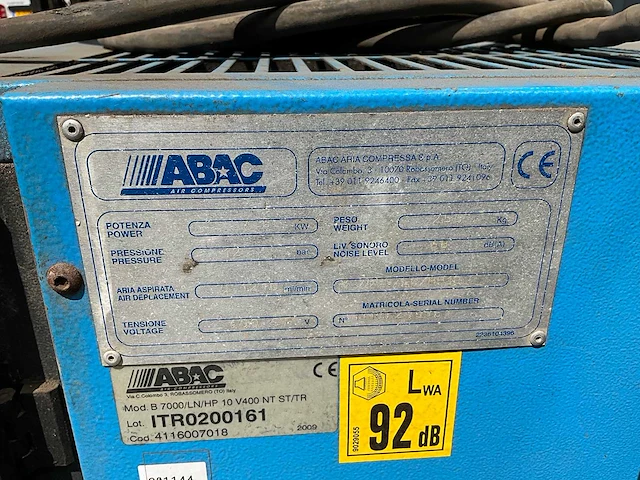 2009 abac b7000 zuigercompressor - afbeelding 2 van  10