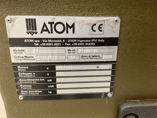 2009 atom zwenkarm stans se 24 ce stansmachine - afbeelding 6 van  8