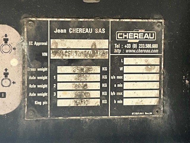 2009 chereau csd3 oplegger - afbeelding 20 van  27