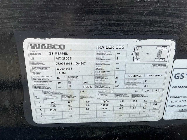 2009 gs aic-2800n container chassis aanhanger - afbeelding 44 van  50