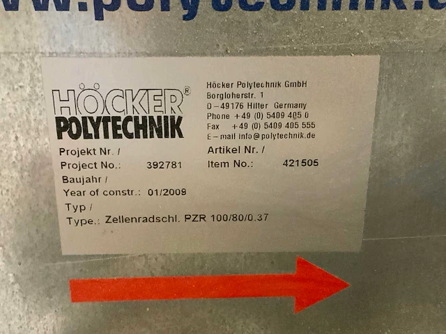 2009 höcker polytechnik zellenradschlz filterrat transporteur - afbeelding 6 van  6