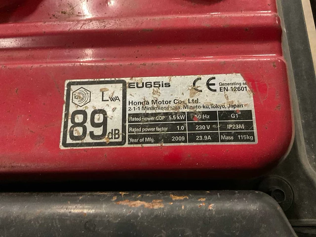 2009 honda eu65is noodstroomaggregaat - afbeelding 8 van  8
