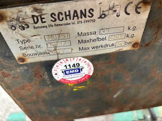 2009 hunklinger hmu259 stenenklem - afbeelding 5 van  6