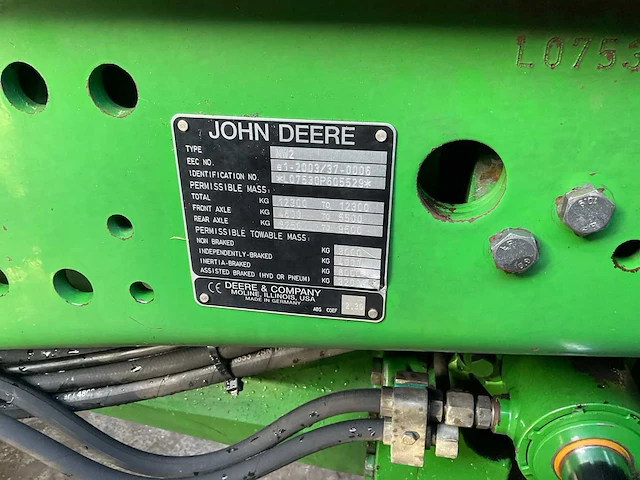 2009 john deere 7530 premium vierwielaangedreven landbouwtractor - afbeelding 32 van  38