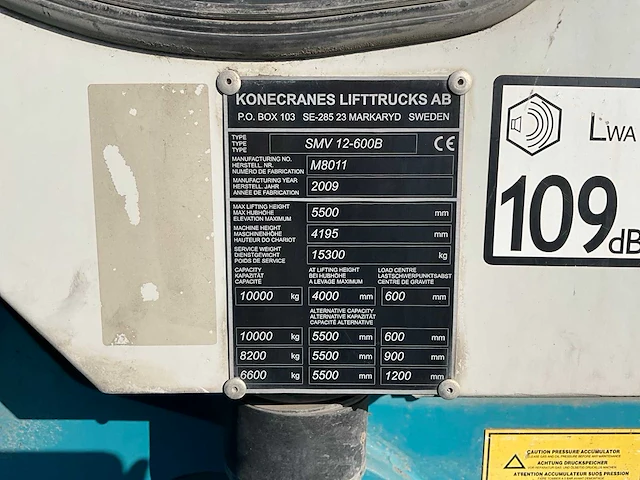 2009 konecranes svm 12 - 600 vorkheftruck - afbeelding 26 van  34