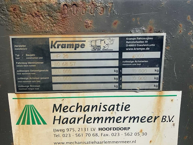 2009 krampe hp-20 kipper - afbeelding 13 van  21