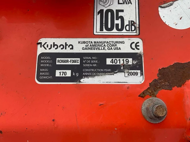 2009 kubota rck60r maaidek - afbeelding 7 van  7