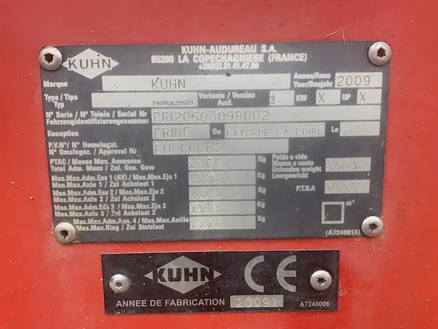 2009 kuhn primor 2060m gedragen stroblazer verdeler - afbeelding 16 van  23