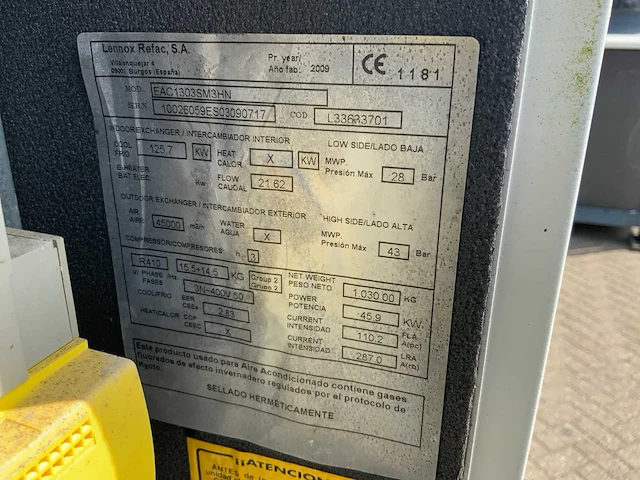 2009 lennox eac1303 sm3hn chiller - afbeelding 8 van  8
