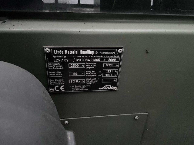 2009 linde e35 vorkheftruck - afbeelding 13 van  13