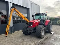 2009 massey ferguson 6480 tractor met herder mbk 518ls maaiarm - afbeelding 1 van  32