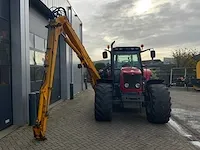 2009 massey ferguson 6480 tractor met herder mbk 518ls maaiarm - afbeelding 28 van  32