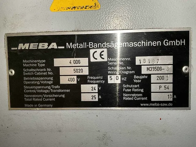 2009 meba 410dg bandzaagmachine - afbeelding 33 van  39