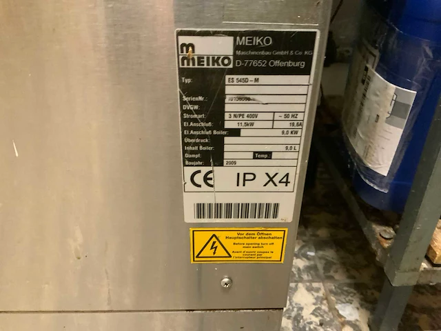 2009 meiko ecostar 545d korvenvaatwasmachine - afbeelding 10 van  12
