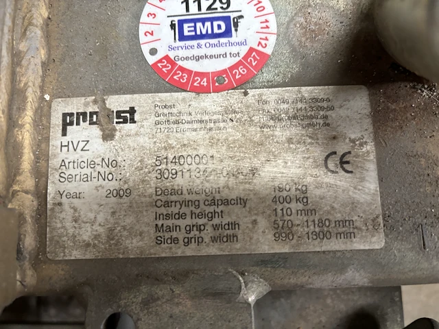 2009 proost hvz 514 hydraulische stenenklem - afbeelding 6 van  7