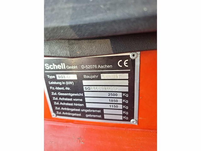 2009 schell sg100 grasmaaier/ machine drager - afbeelding 10 van  26