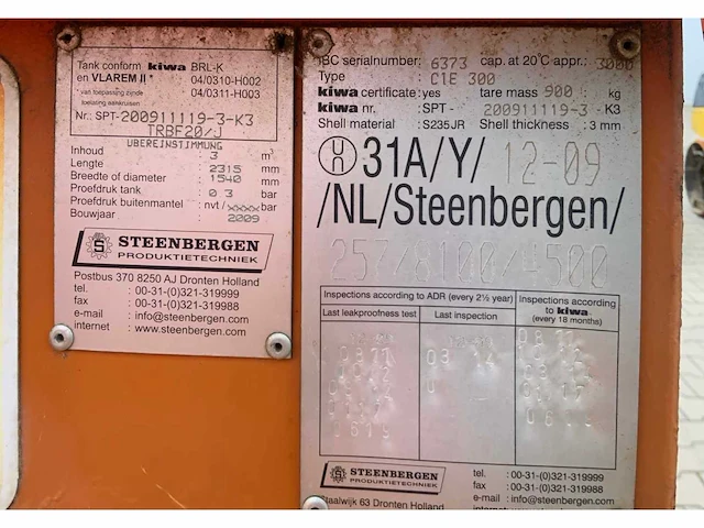 2009 steenbergen cie 300 brandstof opslagtank - afbeelding 6 van  6