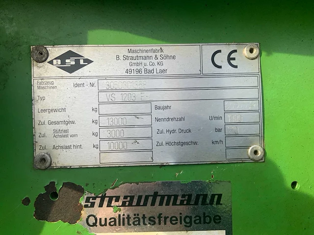 2009 strautmann streublitz vs 1203 e-l stalmest strooier - afbeelding 9 van  40