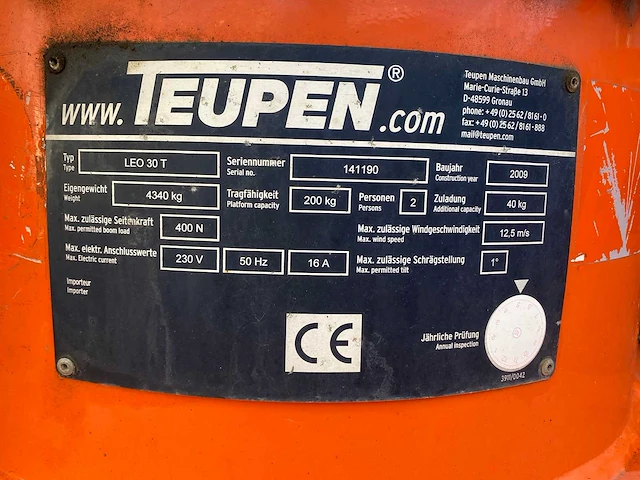 2009 teupen leo30t hoogwerker - afbeelding 9 van  17