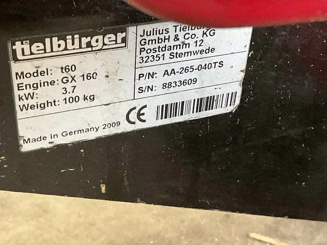 2009 tielbürger t60 maaibalk - afbeelding 4 van  12