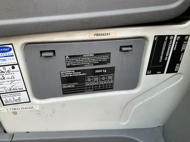 2009 volkswagen crafter koelwagen carrier r404a bedrijfswagen - afbeelding 11 van  22