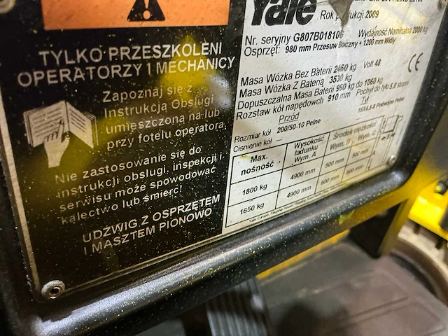 2009 yale erp20vt vorkheftruck - afbeelding 7 van  15