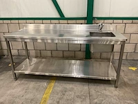 200cm rvs werktafel met spoelbak - afbeelding 1 van  5