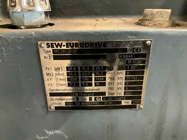2010 abb / sew-eurodrive - 2010 - elektromotor met vertragingskast - afbeelding 7 van  15